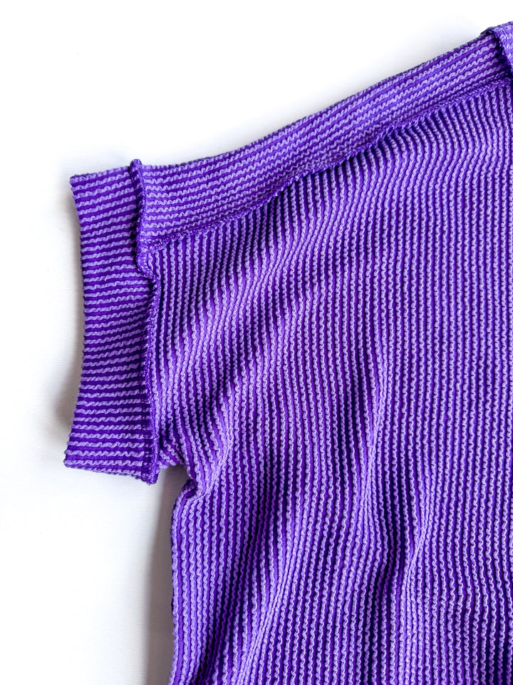 Soft Structure Ribbed Cuff Sleeve Top
