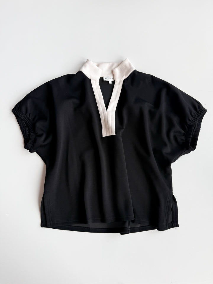 Perfectly Pleated V Neck Blouse