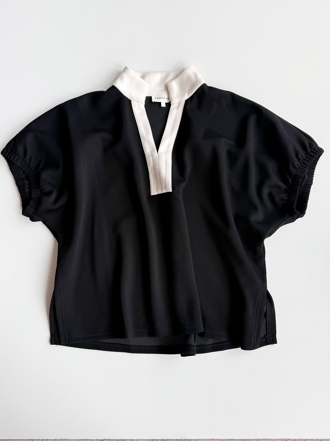 Perfectly Pleated V Neck Blouse