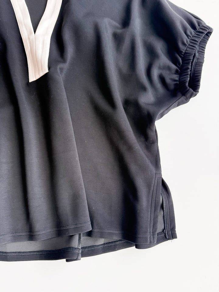 Perfectly Pleated V Neck Blouse