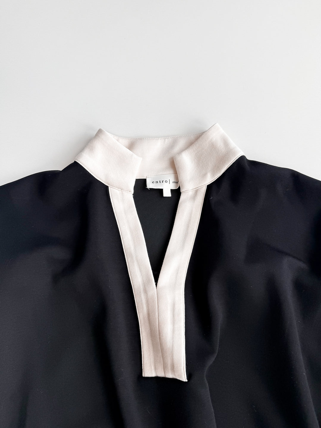 Perfectly Pleated V Neck Blouse