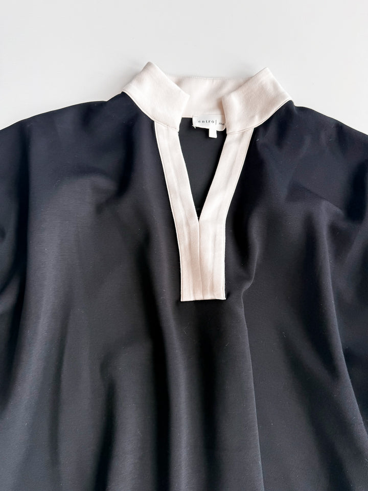 Perfectly Pleated V Neck Blouse