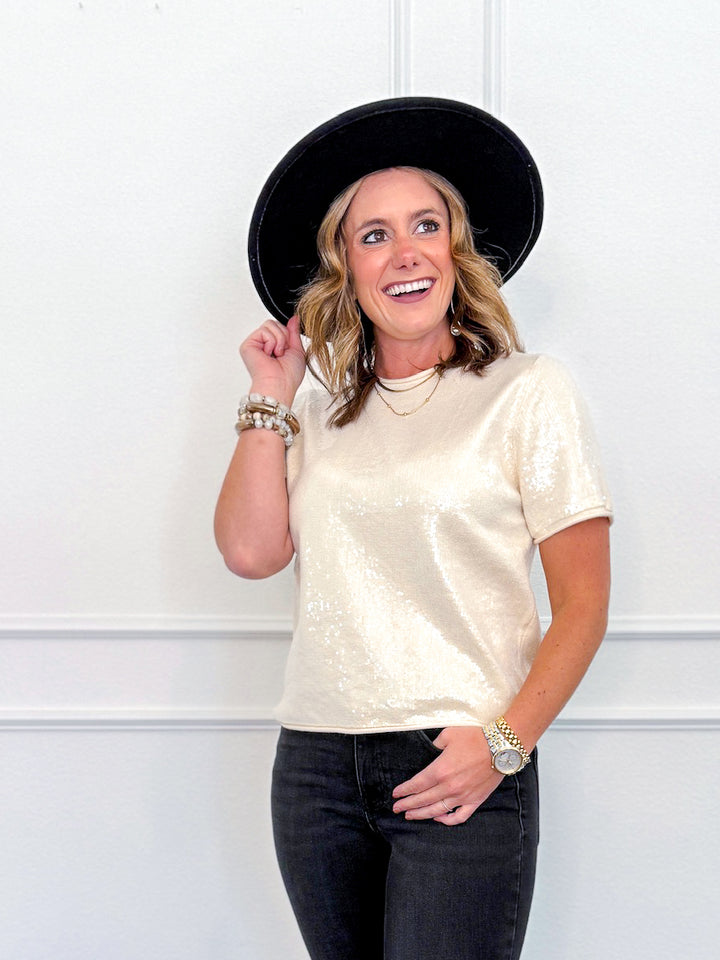 Champagne Shimmer Beige Top