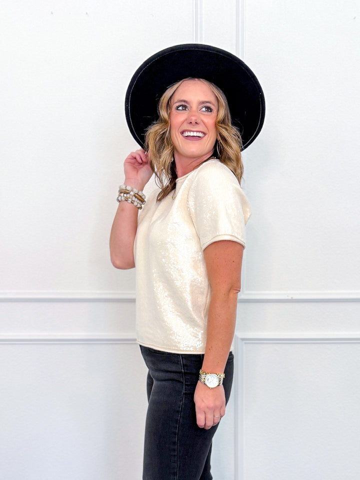 Champagne Shimmer Beige Top