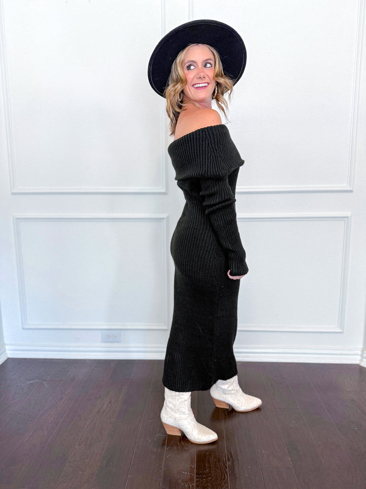 Shadow Whisper Sweater Dress