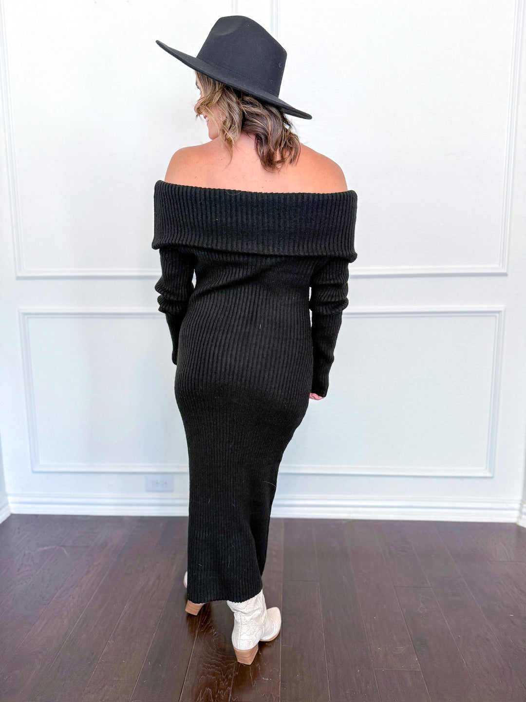 Shadow Whisper Sweater Dress