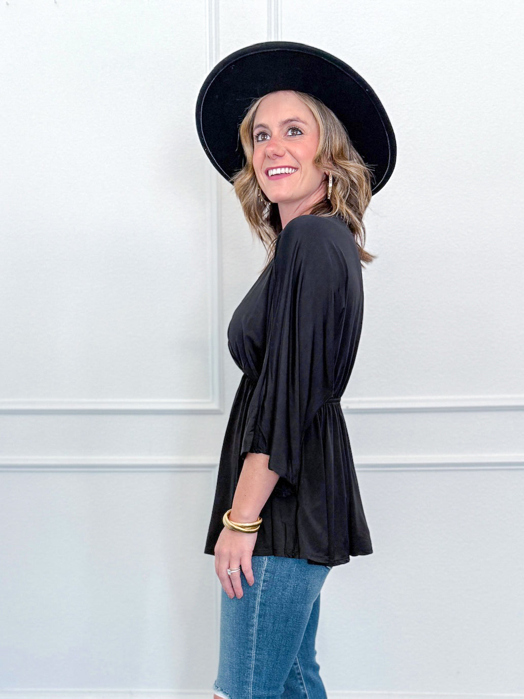 Moonlight Drape Elastic Waist Top