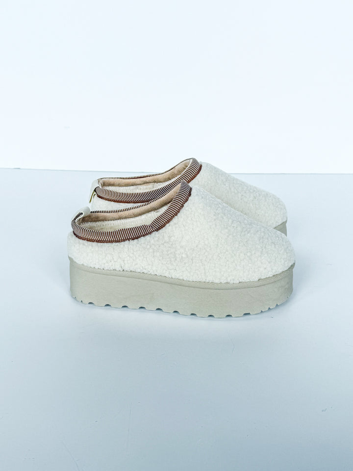 Solid Fleece Platform Slip On