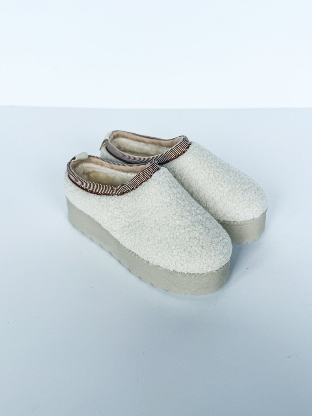 Solid Fleece Platform Slip On