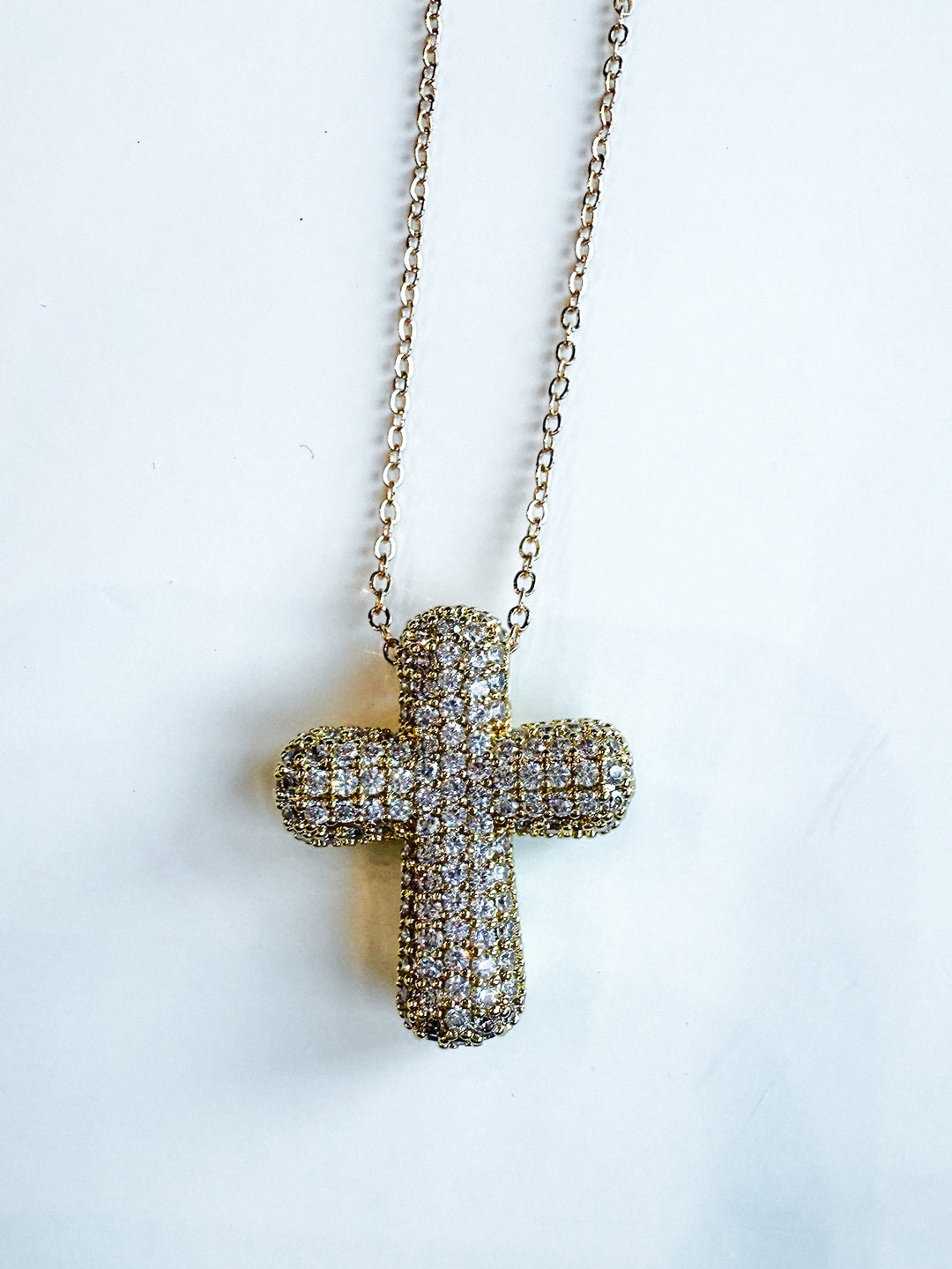 1 Inch Fully Rhinestone Cross Necklace