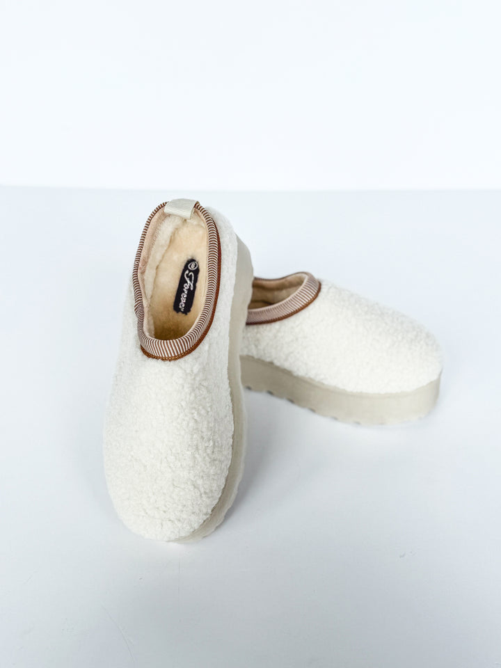 Solid Fleece Platform Slip On