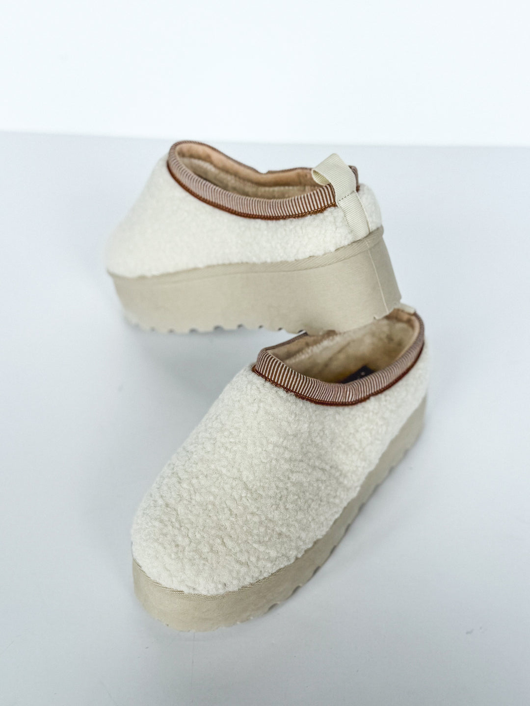 Solid Fleece Platform Slip On