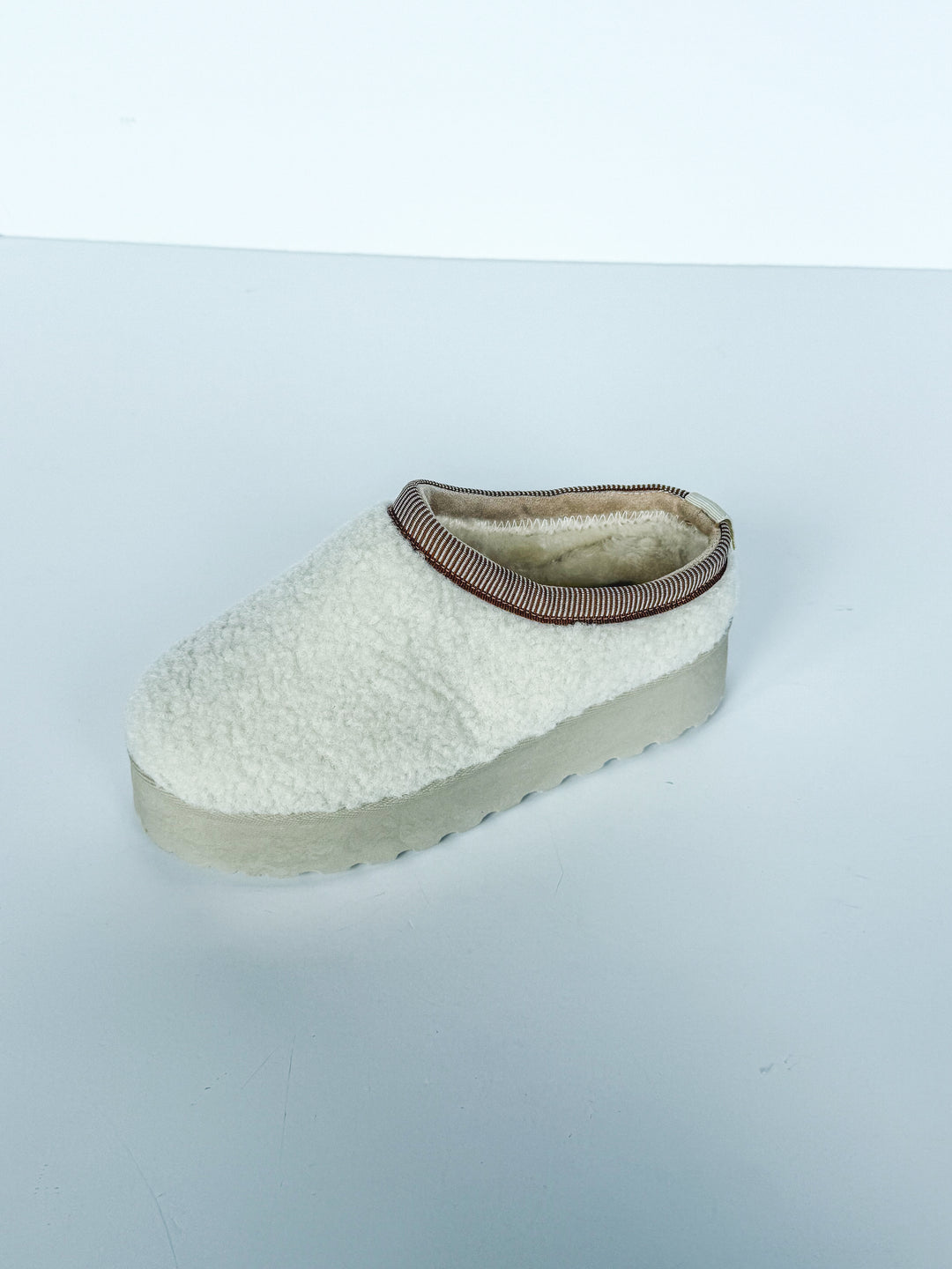 Solid Fleece Platform Slip On