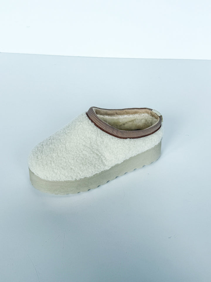 Solid Fleece Platform Slip On