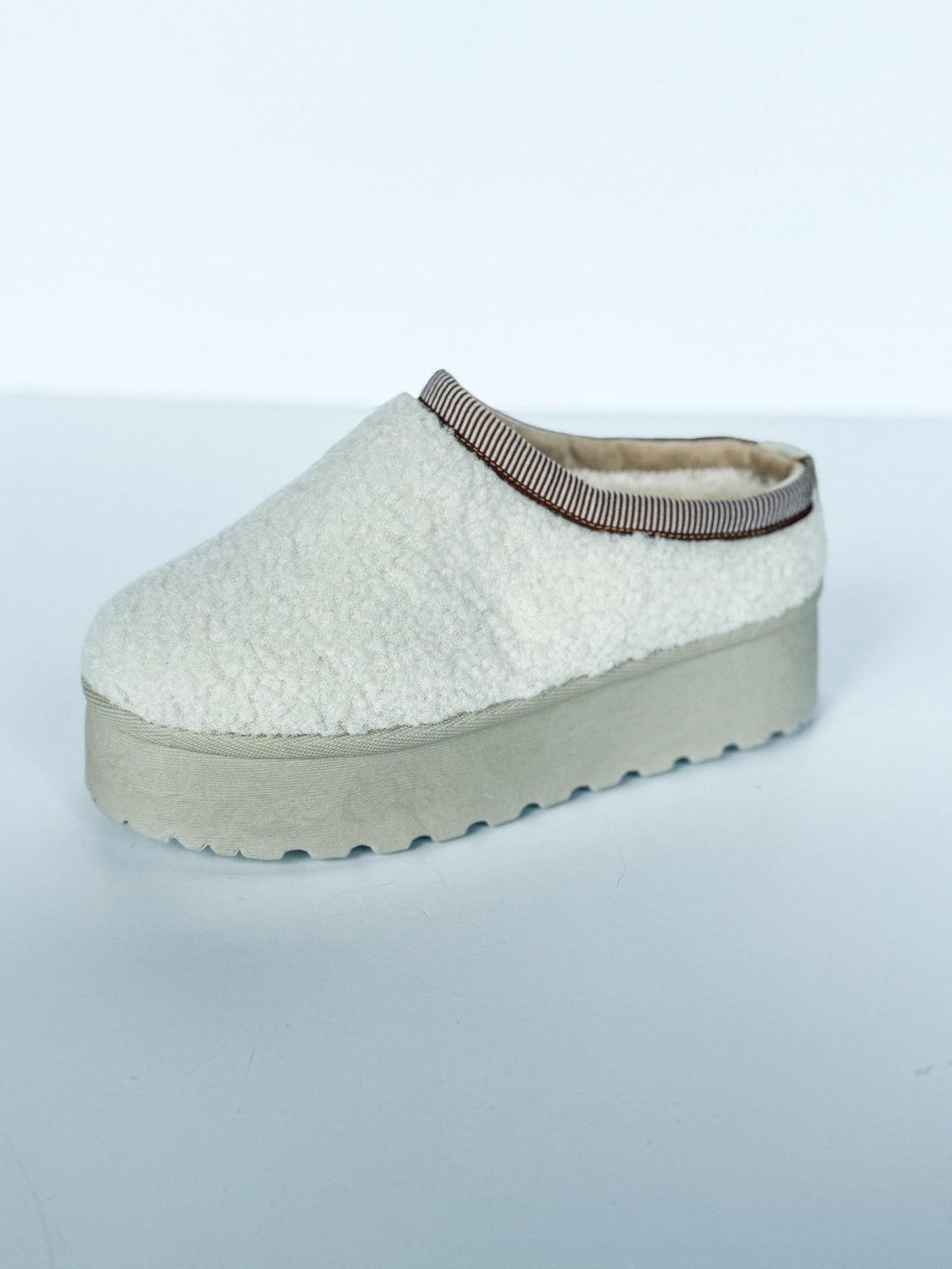 Solid Fleece Platform Slip On