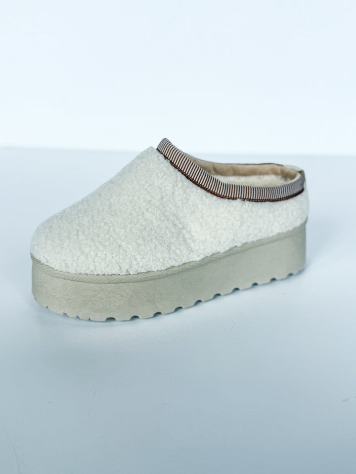 Solid Fleece Platform Slip On