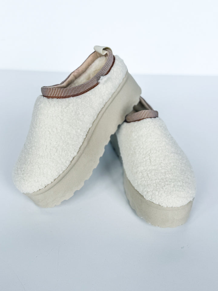 Solid Fleece Platform Slip On