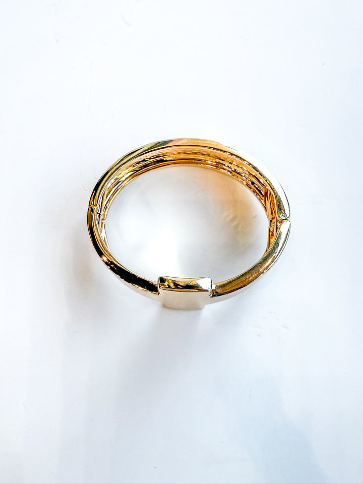 Stainless Steel Gold T Hinge Bracelet