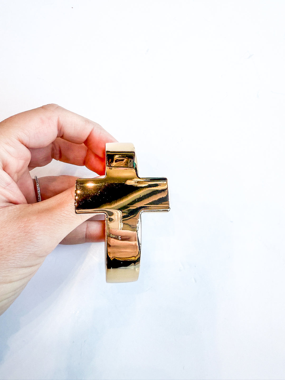 Stainless Steel Gold T Hinge Bracelet