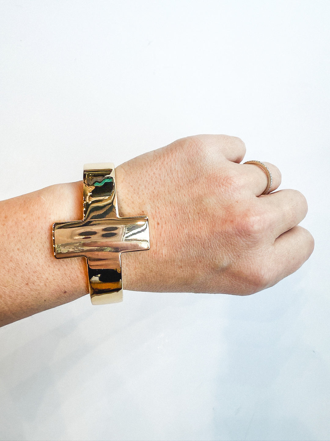 Stainless Steel Gold T Hinge Bracelet