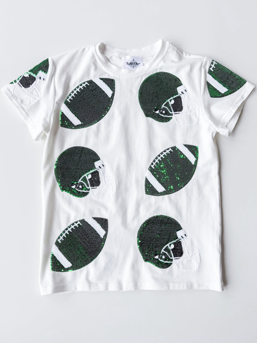 Football Fever Glitter Helmet Tee