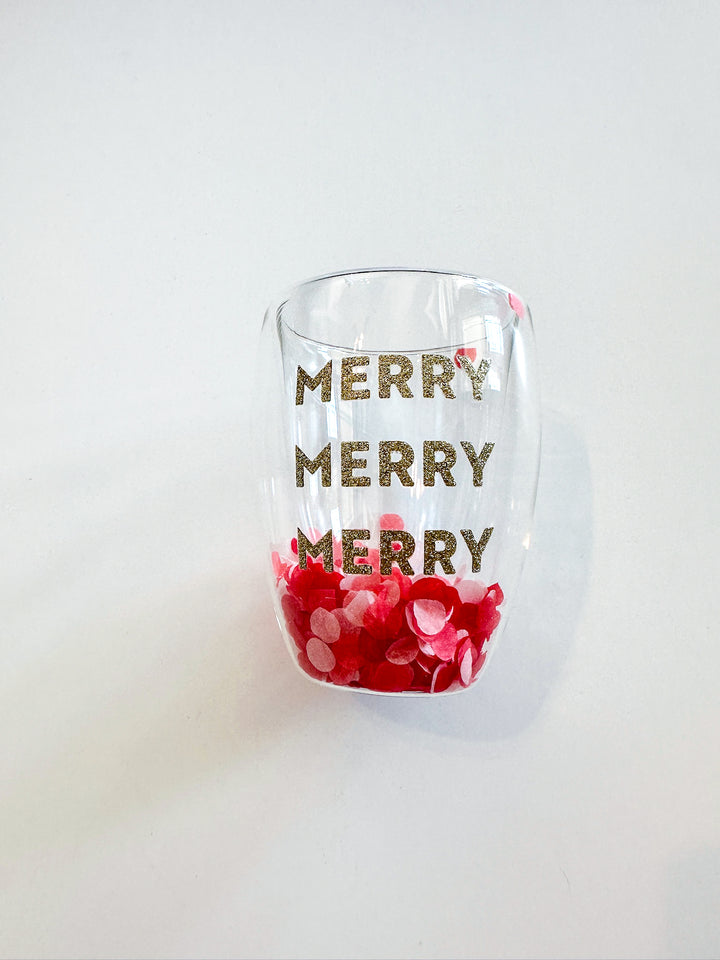 Holiday Confetti Wine Glass