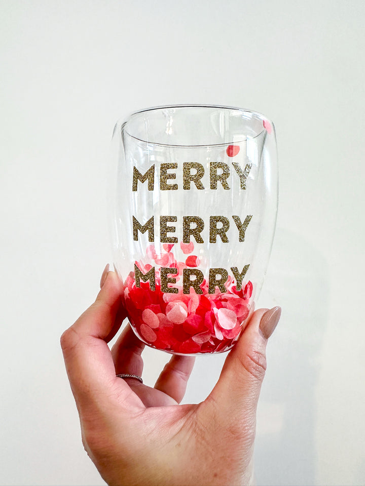 Holiday Confetti Wine Glass