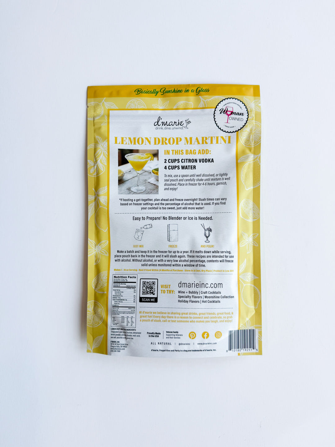 Lemon Drop Martini Slush Pouch