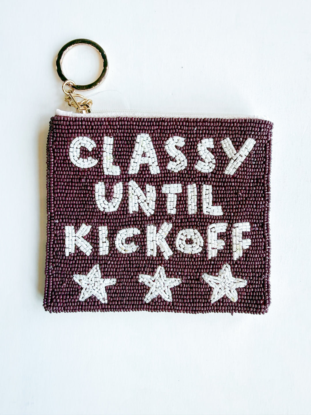 Classy Until Kickoff Beaded Coin Purse