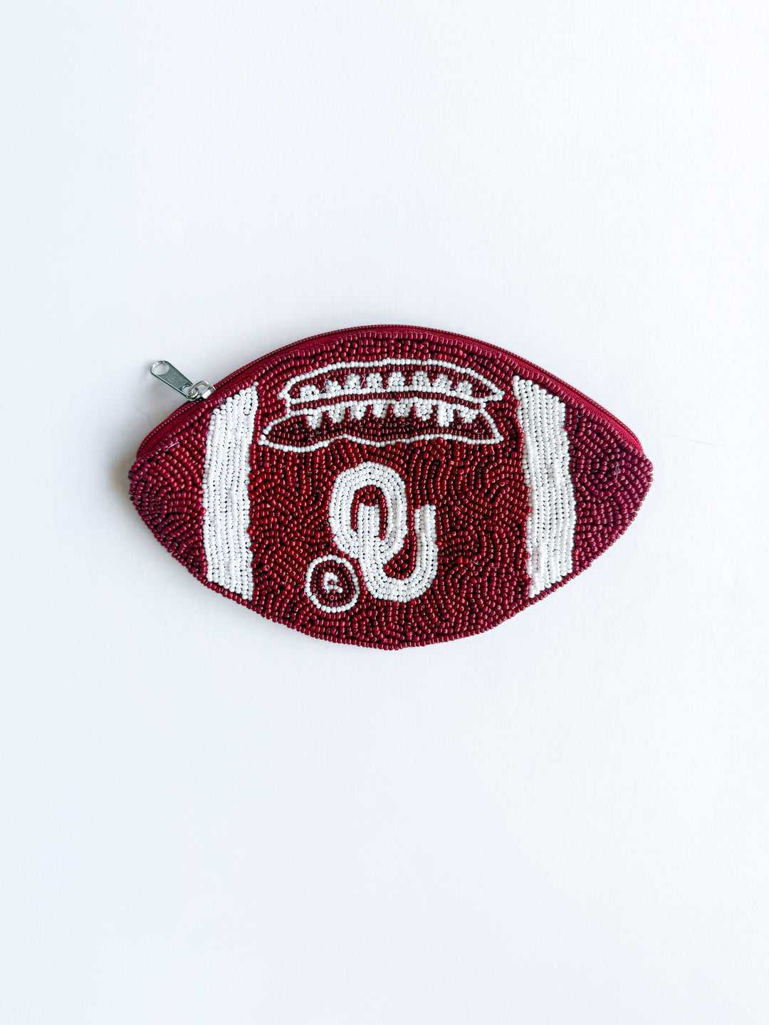 Oklahoma Beaded Football Coin Purse
