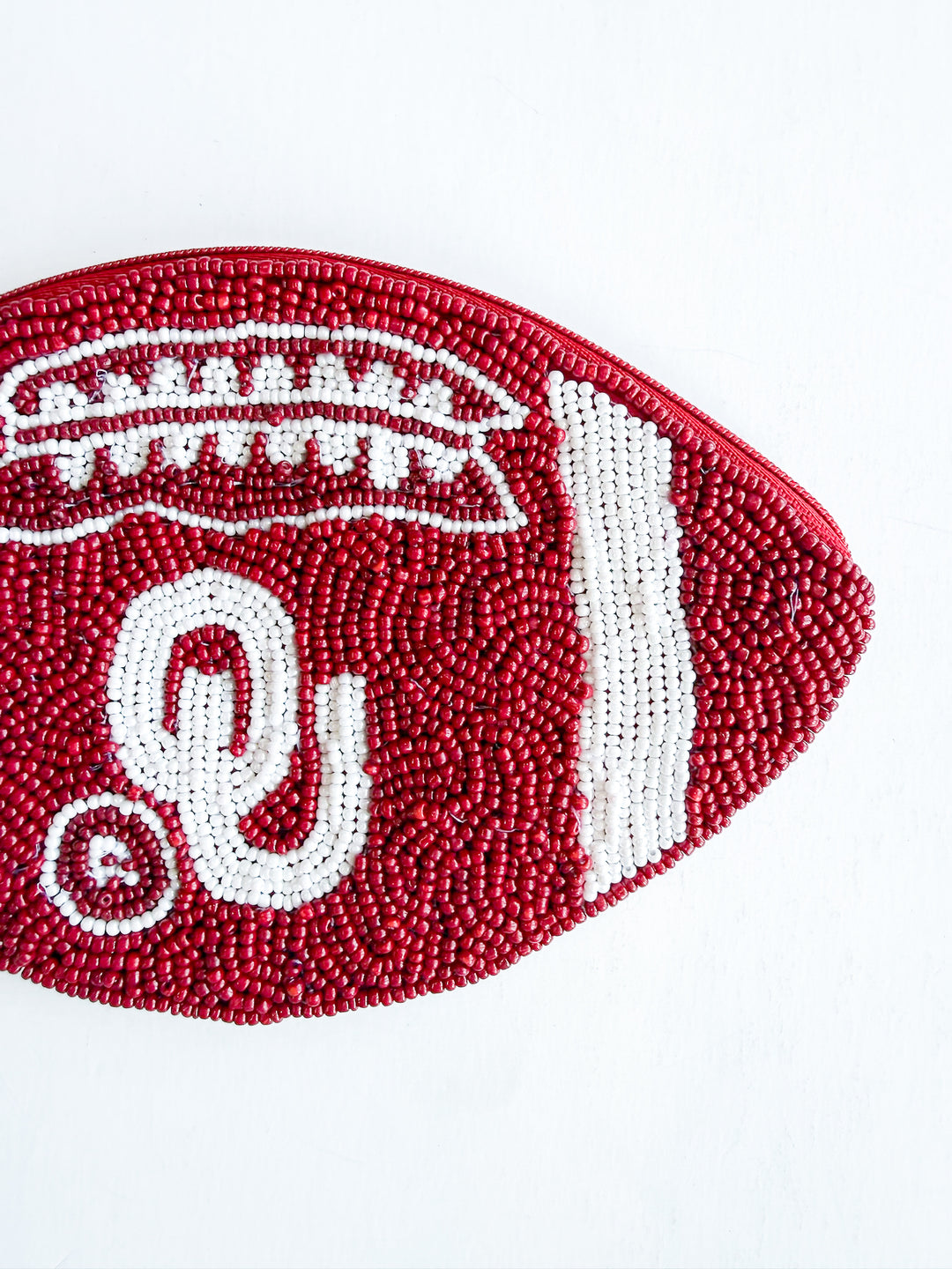 Oklahoma Beaded Football Coin Purse