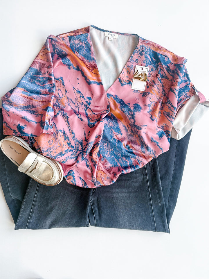 Sunset Charm Tunic Blouse