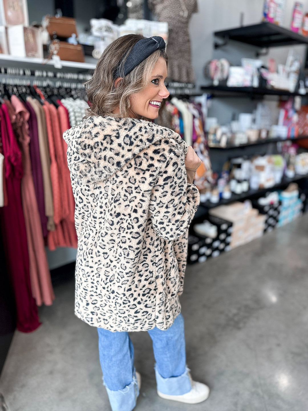 Terry Taupe Leopard Jacket