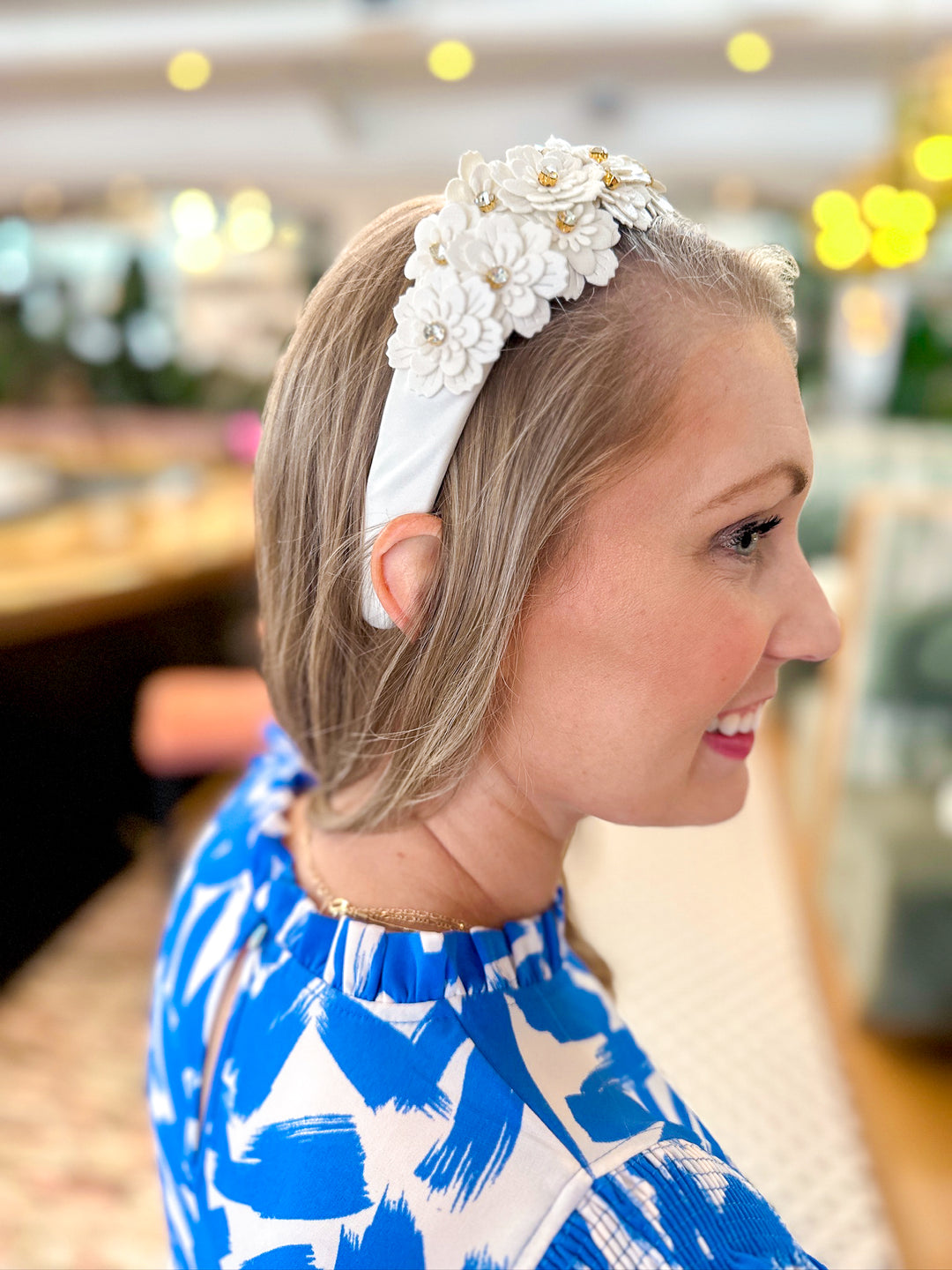 Flower & Rhinestone Headband