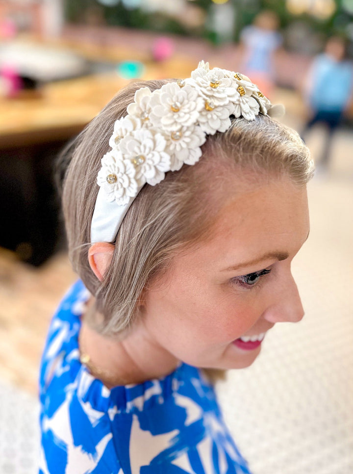 Flower & Rhinestone Headband