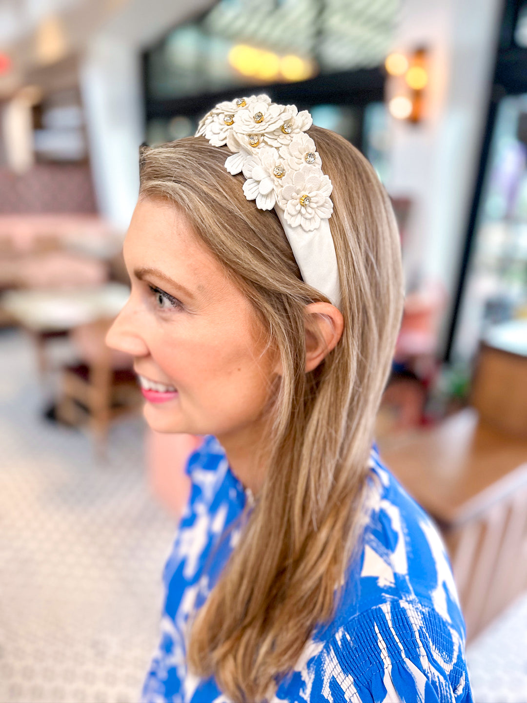 Flower & Rhinestone Headband