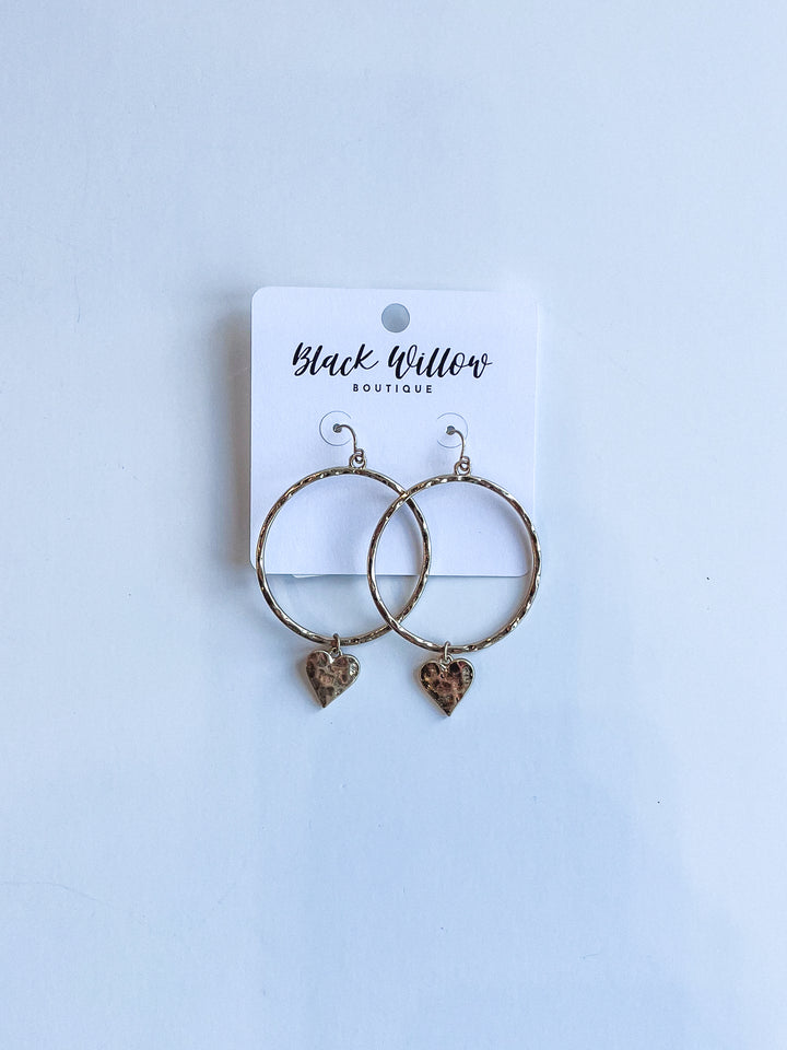 Circle Drop with Heart Charm