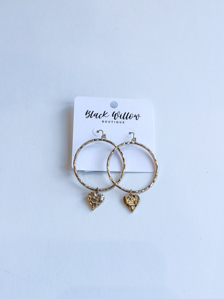 Circle Drop with Heart Charm