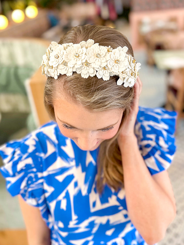 Flower & Rhinestone Headband