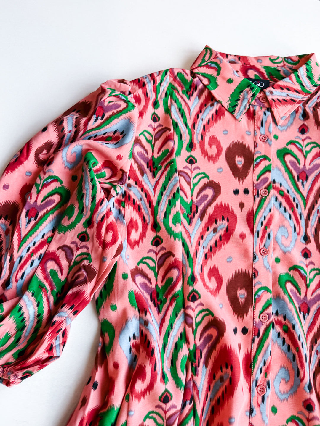 Playfully Pleated Print Dress