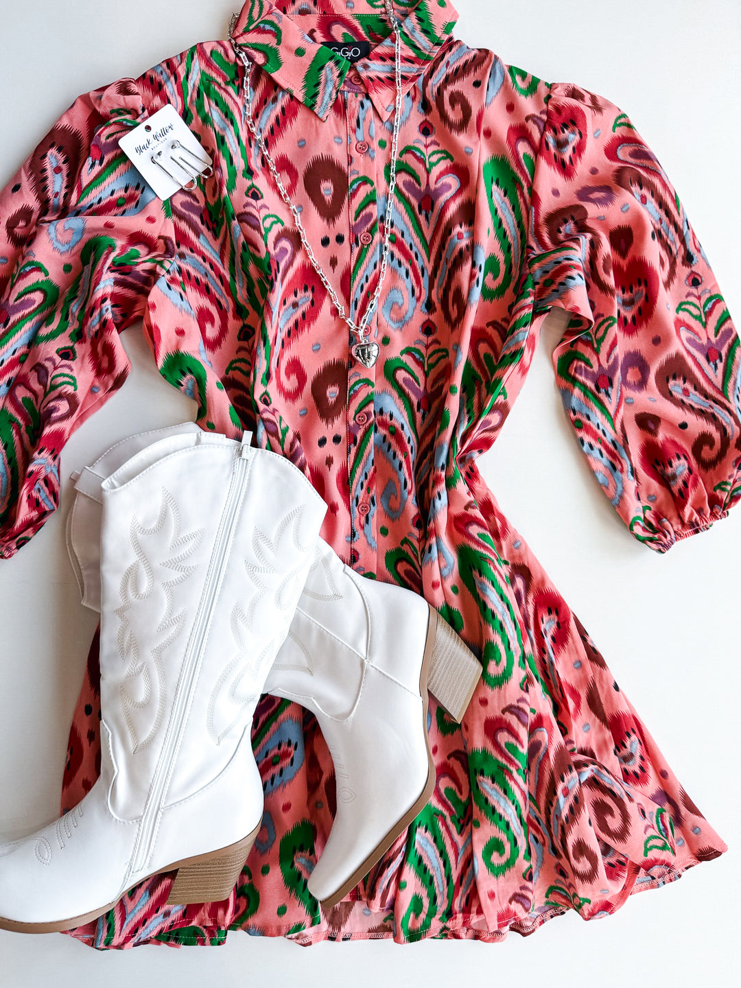 Playfully Pleated Print Dress