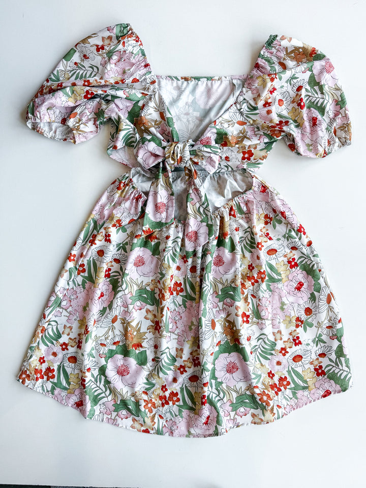 FINAL SALE - Fall Floral Tie Back Dress