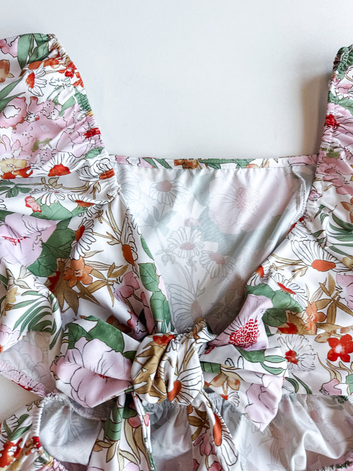FINAL SALE - Fall Floral Tie Back Dress