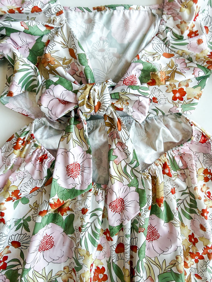 FINAL SALE - Fall Floral Tie Back Dress