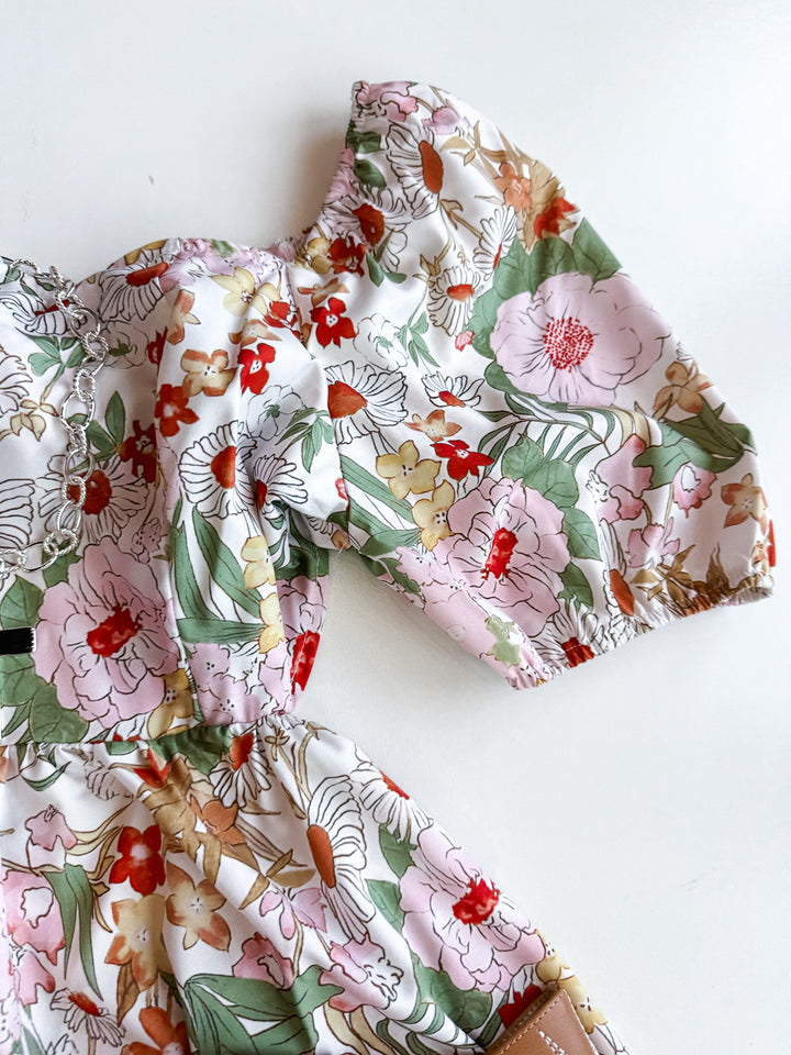 FINAL SALE - Fall Floral Tie Back Dress