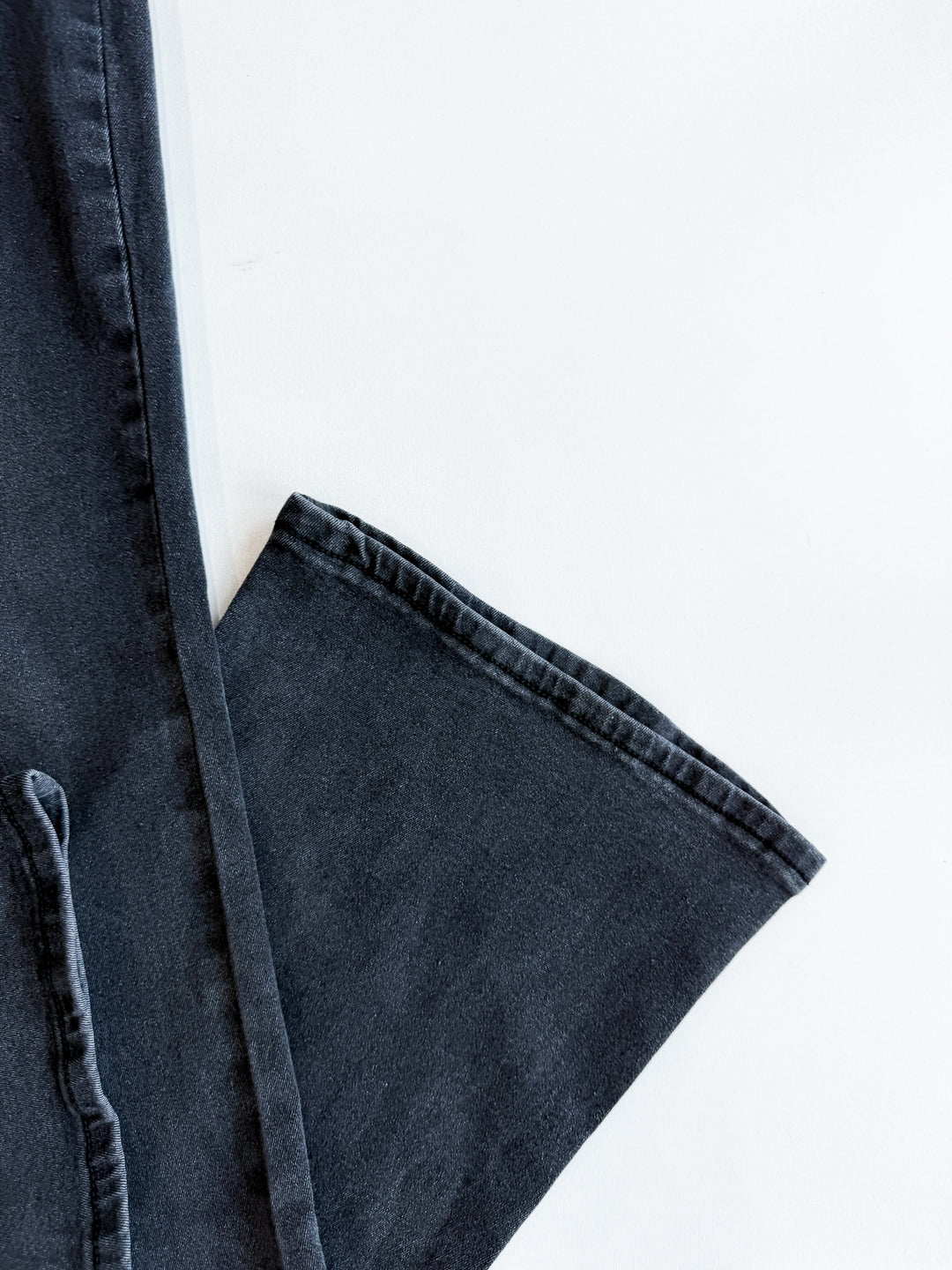 FINAL SALE - Black Super Stretch Front Pocket Flare Jeans