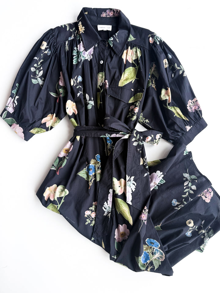 Evening Bloom Shirt Dress