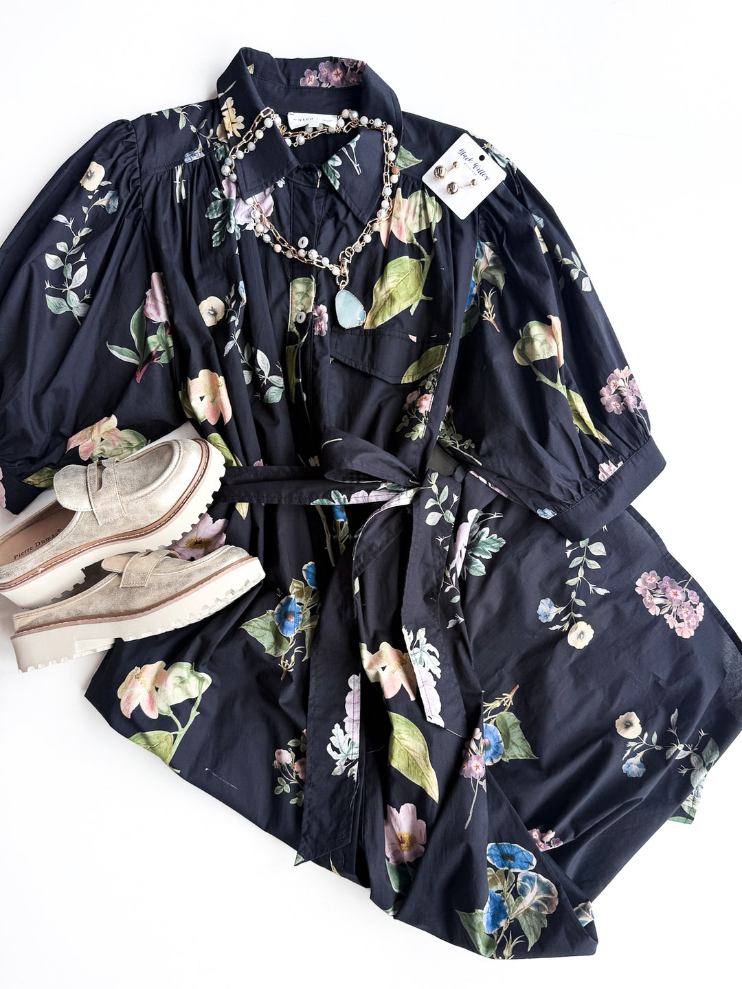 Evening Bloom Shirt Dress