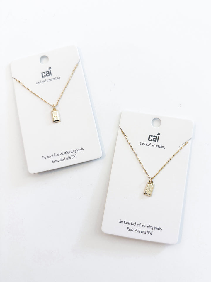 Plaque Cross Necklace