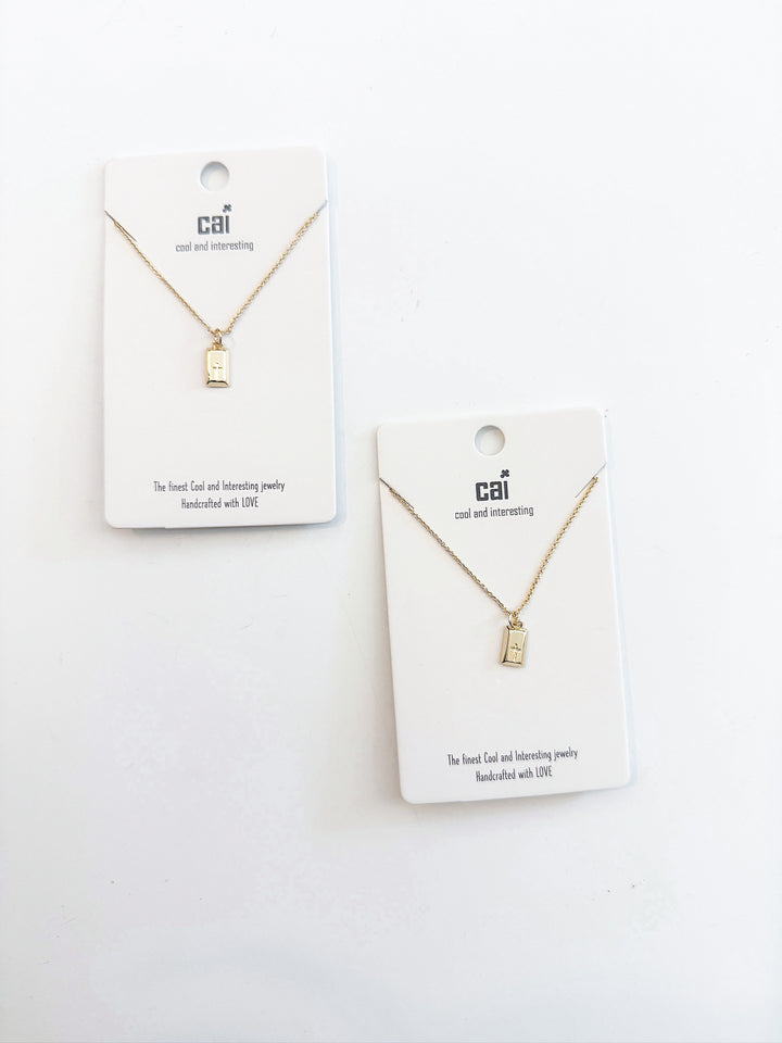 Plaque Cross Necklace